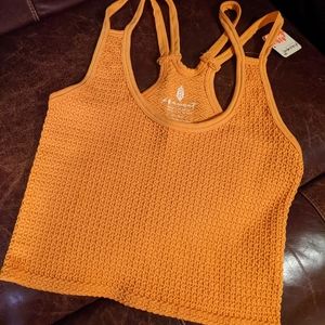 Free People Movement Waffle Scoop Neck tank